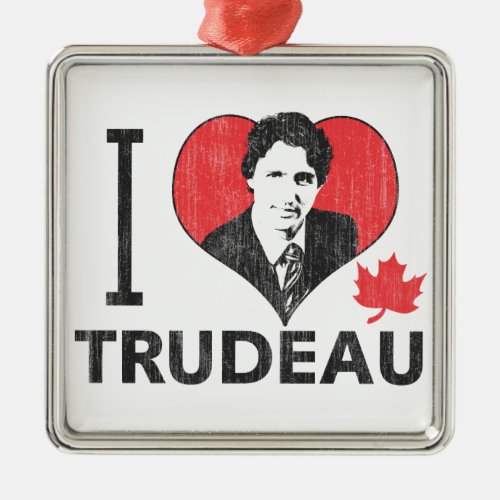 I Heart Trudeau Metal Ornament