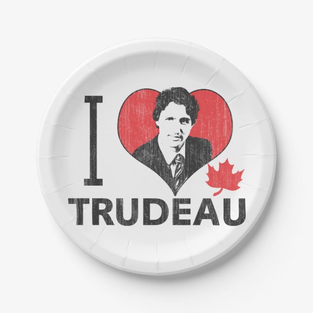I Heart Trudeau Paper Plates (Front)
