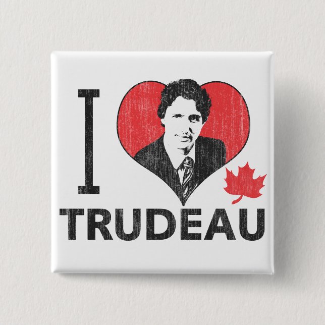 I Heart Trudeau Pinback Button (Front)
