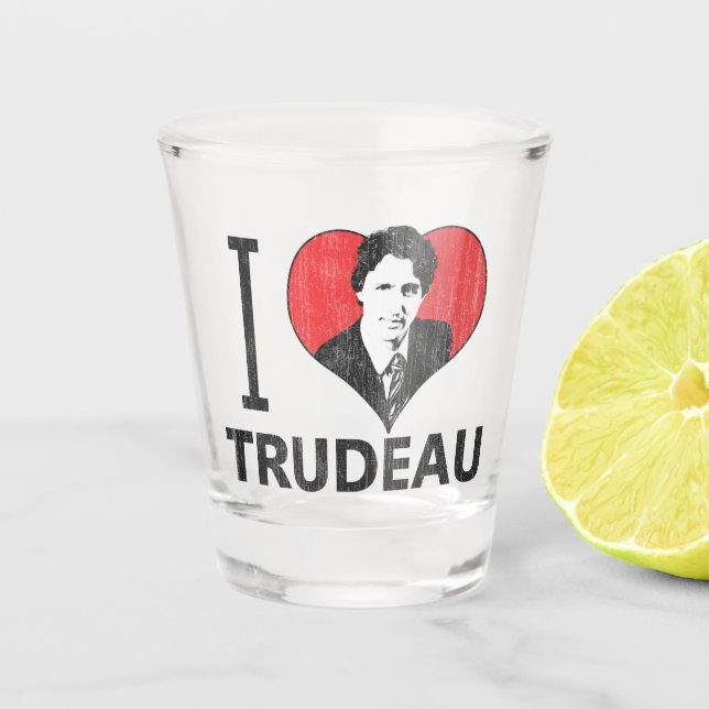 I Heart Trudeau Shot Glass (Front)