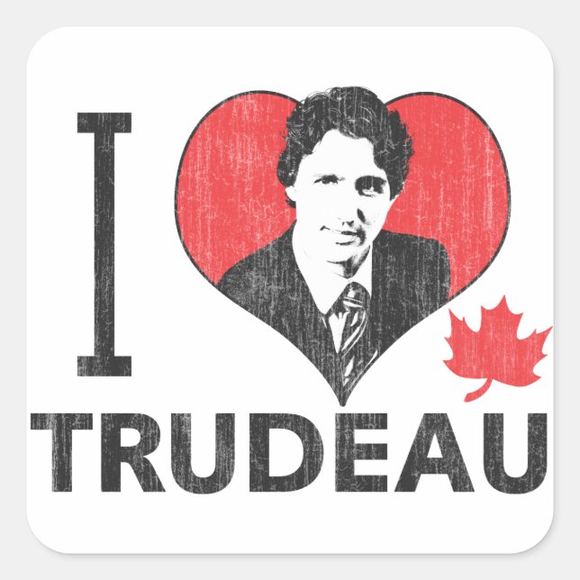 I Heart Trudeau Square Sticker (Front)