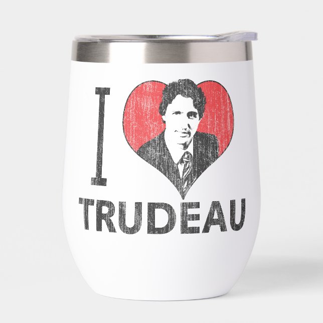 I Heart Trudeau Thermal Wine Tumbler (Left)