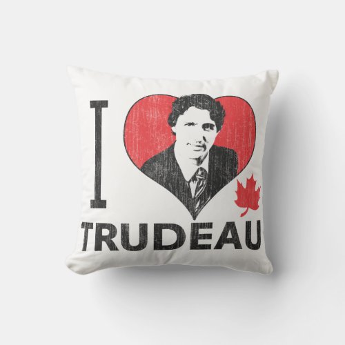 I Heart Trudeau Throw Pillow