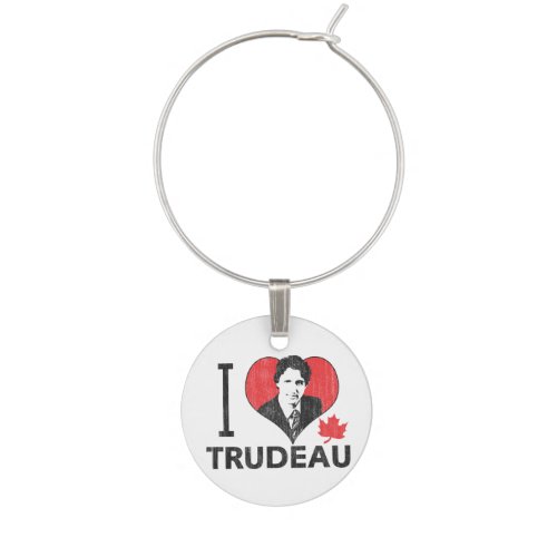 I Heart Trudeau Wine Charm