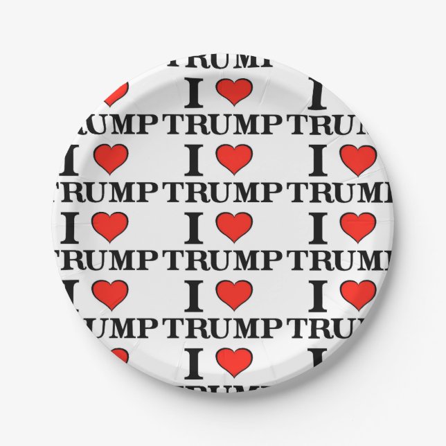 I Heart Trump Paper Plates (Front)