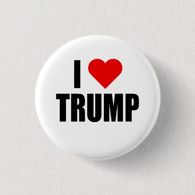 "I HEART TRUMP" PINBACK BUTTON (Front)