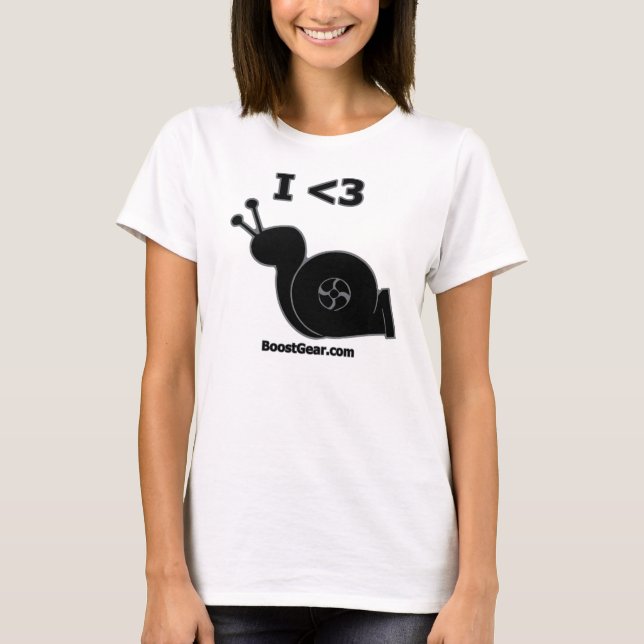 I Heart Turbo Snail - Womens T-Shirt by BoostGear (Front)