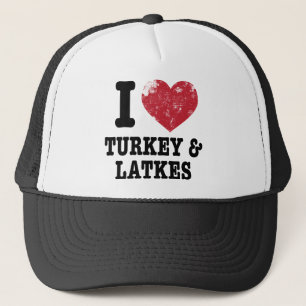I Heart Turkeys Latkes Trucker Hat
