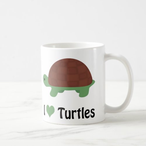 I Heart Turtles Cute Cartoon Turtle Coffee Mug