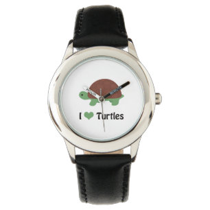 I Heart Turtles Cute Cartoon Turtle Watch