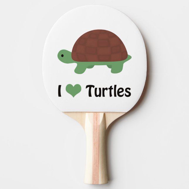 I heart Turtles Cute Little Cartoon Turtle Ping-Pong Paddle (Front)