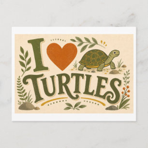 "I [Heart] Turtles" Postcard