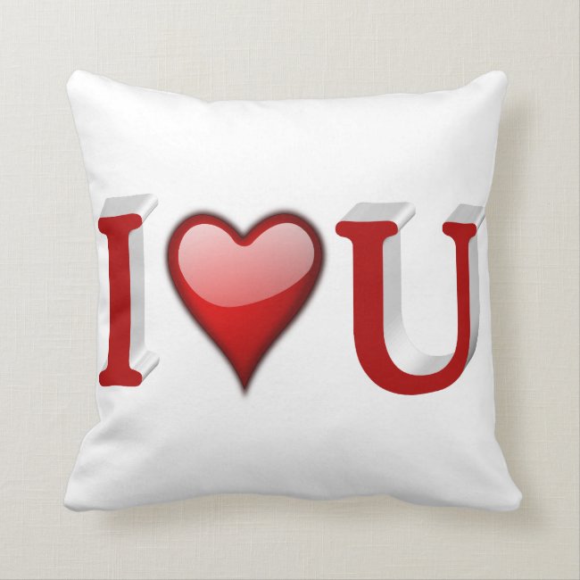 I heart U 3D Valentine's Day Pillows