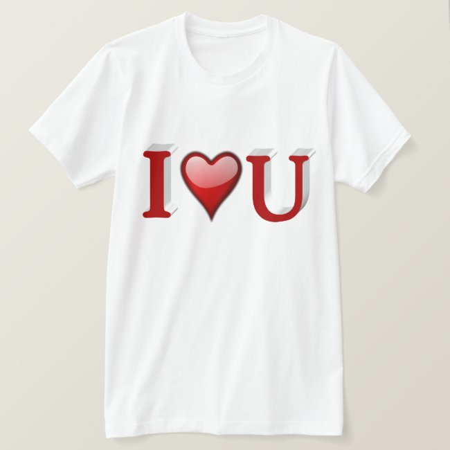 I heart U 3D Valentine's Day Shirt
