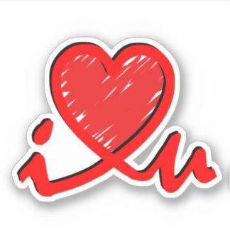 I Heart U - Love  Sticker