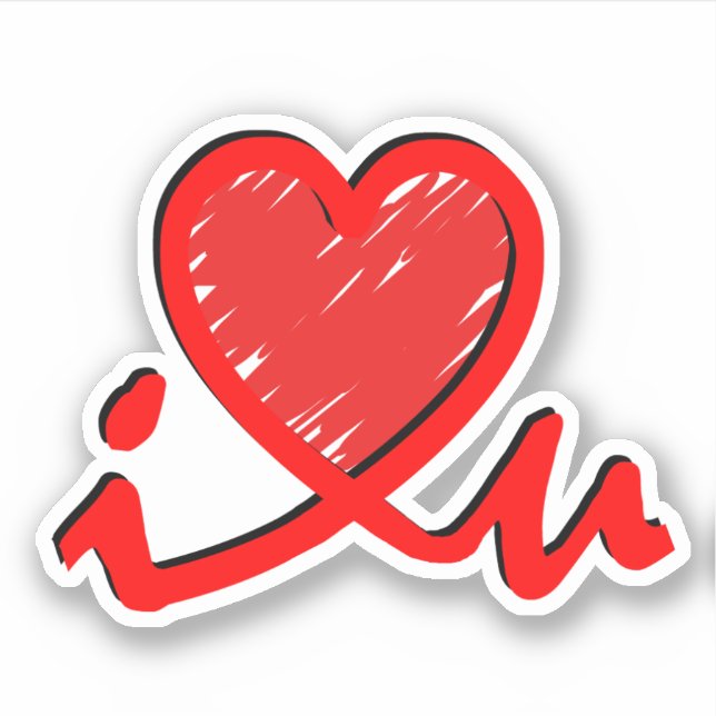 I Heart U - Love  Sticker (Front)