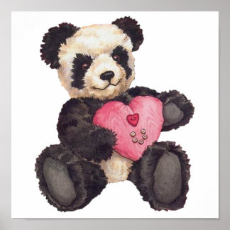 I Heart U Panda Poster