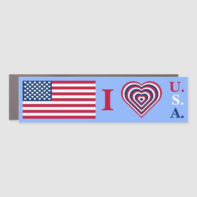 I Heart U.S.A. Car Magnet (Front)