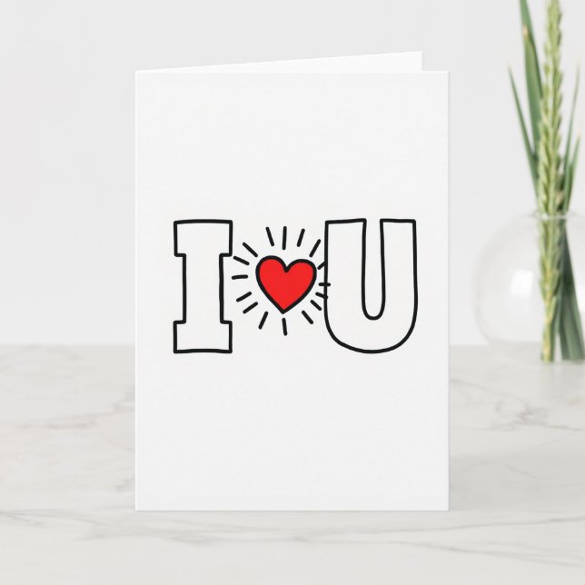 I Heart U Simple Love Card (Front)