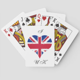 I Heart UK England British Flag Poker Cards