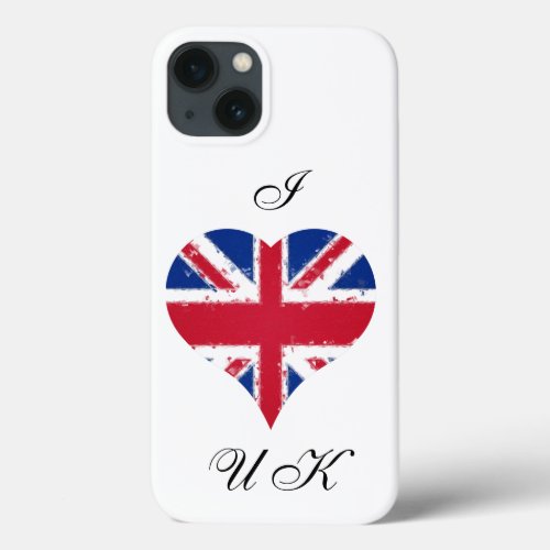 I Heart UK Grunge British Flag iPhone 13 Case