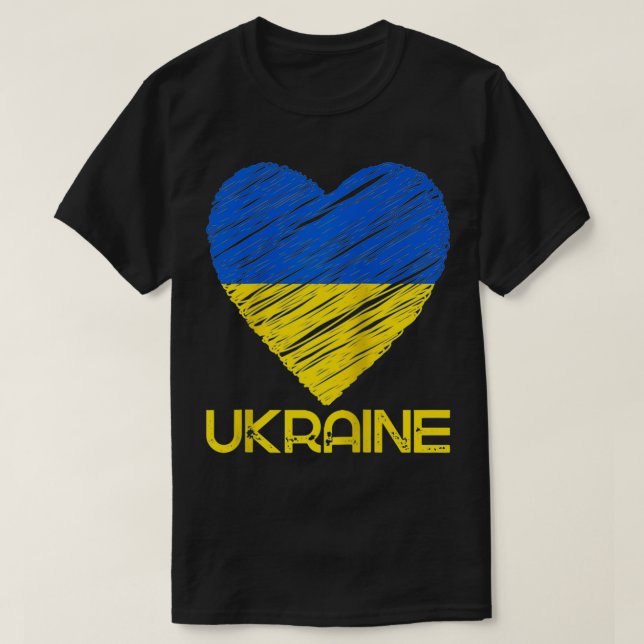 I Heart Ukraine Flag Tee  I support Ukrainians Sta (Design Front)