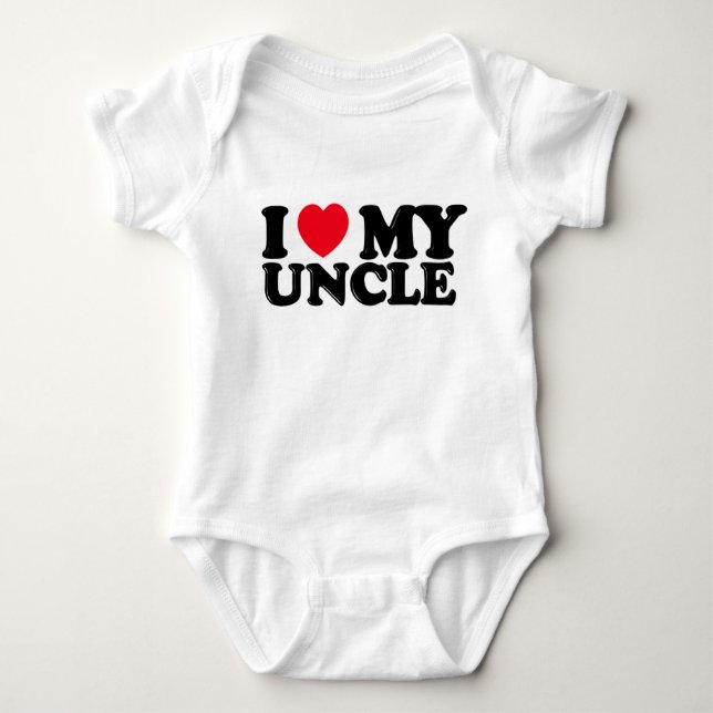 i heart uncle baby bodysuit (Front)