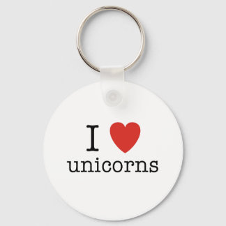 I Heart Unicorns Keychain