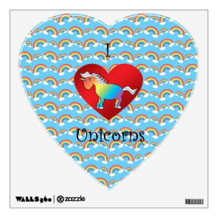 I heart unicorns wall sticker
