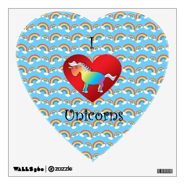 I heart unicorns wall sticker (Front)