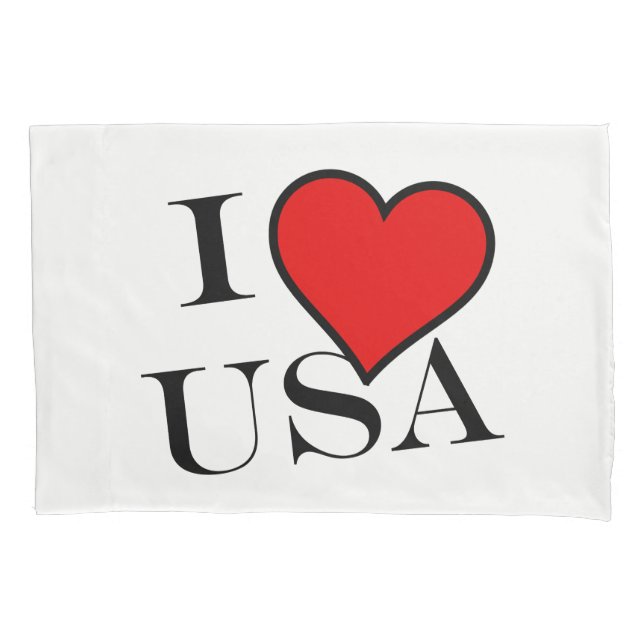 I Heart USA bk pccnt Pillow Case (Front)