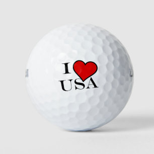 I Heart USA bk wu gbt Golf Balls