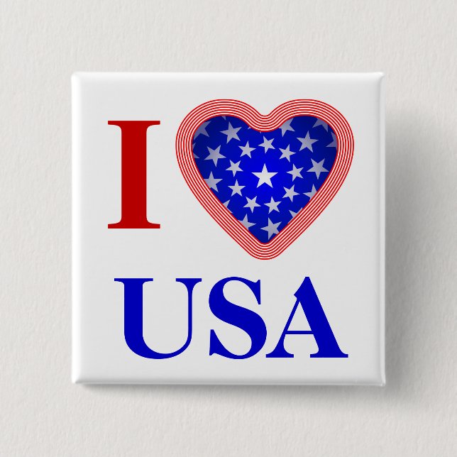I Heart USA Button (Front)