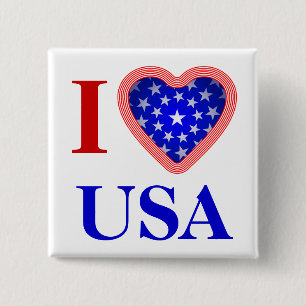 I Heart USA Button