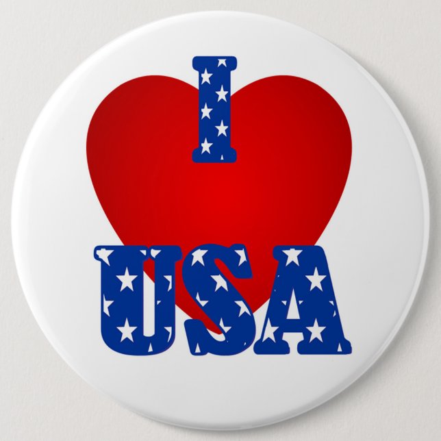 I "Heart" USA/Colossal, 6 Inch Round Button (Front)
