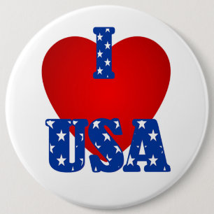 I "Heart" USA/Colossal, 6 Inch Round Button