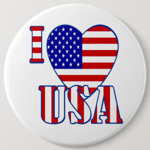 I "Heart" USA/Colossal, 6 Inch Round Button