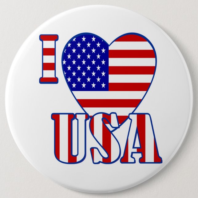 I "Heart" USA/Colossal, 6 Inch Round Button (Front)