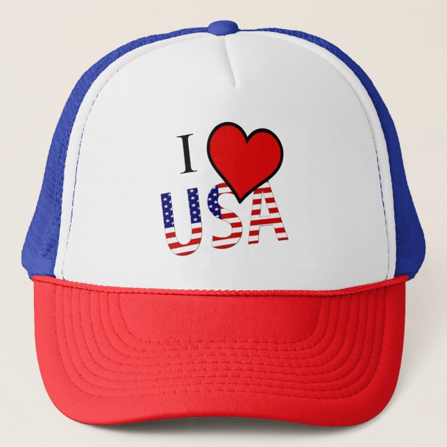 I Heart USA overlay thcnt Trucker Hat (Front)