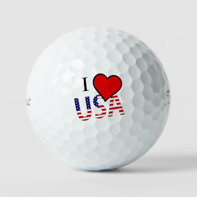 I Heart USA overlay tpv1 gbcnt Golf Balls (Front)