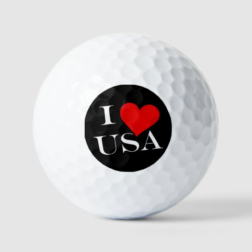 I Heart USA wt va gbcnt Golf Balls