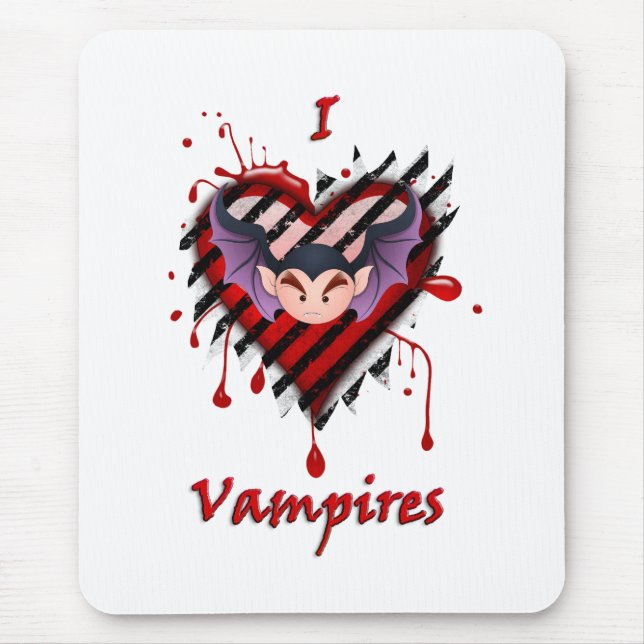 I Heart Vampires Mouse Pad (Front)