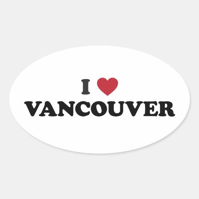 I Heart Vancouver Canada Oval Sticker (Front)