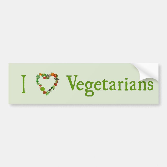 I Heart Vegetarians Bumper Sticker (Front)
