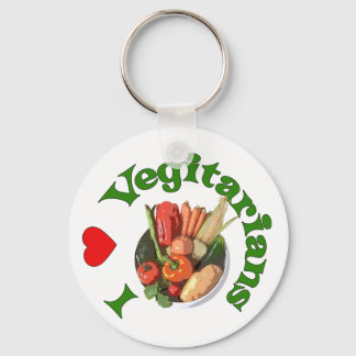 I Heart Vegetarians Keychain