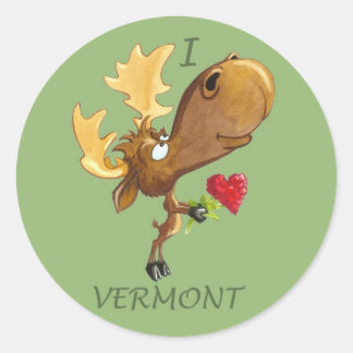 I Heart Vermont Moose sticker