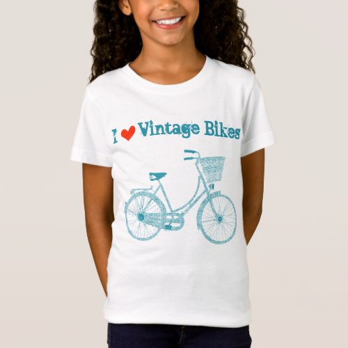 I Heart Vintage Bicycles Vintage Modern Bike T_Shirt