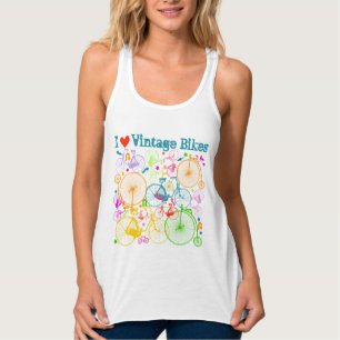 I Heart Vintage Bicycles Vintage Modern Bike Tank Top