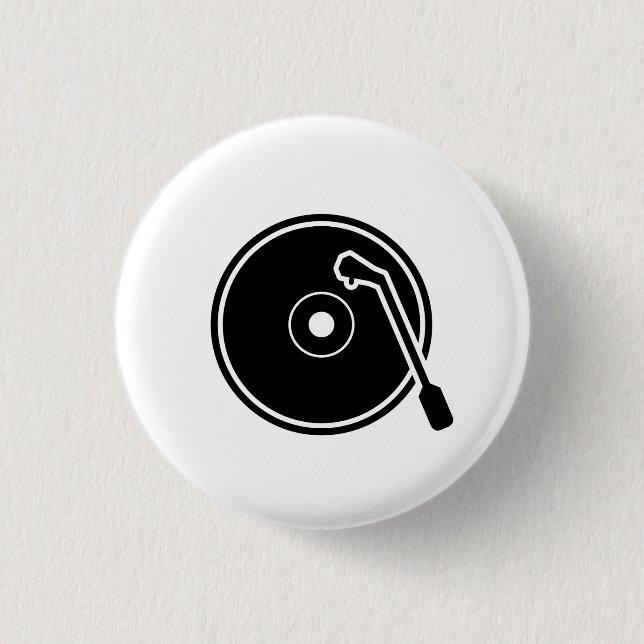 'I Heart Vinyl' Pictogram Button (Front)