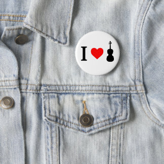 I heart Violin Badge Button